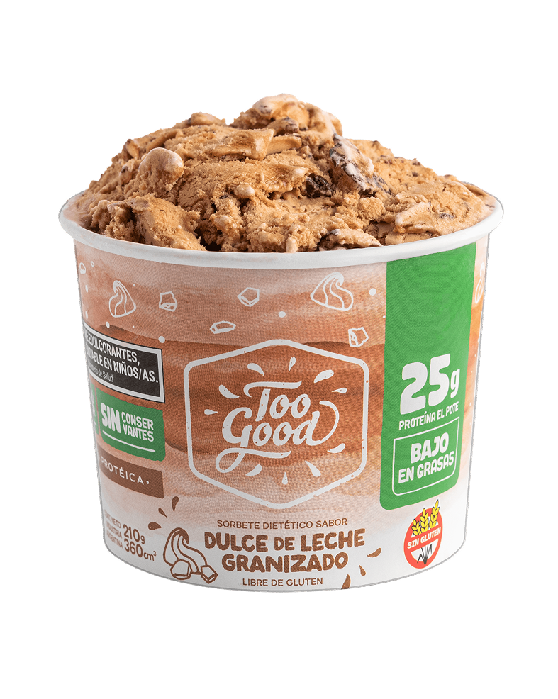 HELADO DE DULCE DE LECHE GRANIZADO PROTEICO x 210g TOO GOOD