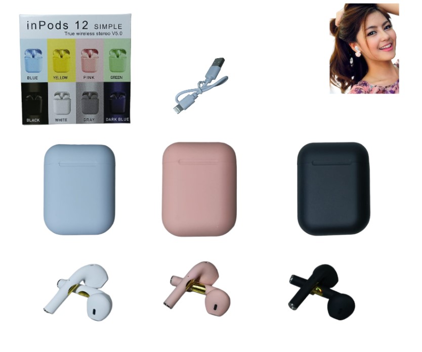 auriculares bt i12 negros