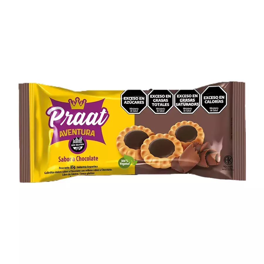GALLETAS AVENTURA DE VAINILLA C/ CHOCOLATE X 125 GRS PRAAT