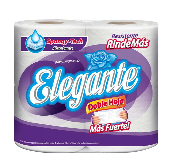PAPEL HIGIENICO ELEGANTE 4U RESISTENTE RINDEMAS D/H 913