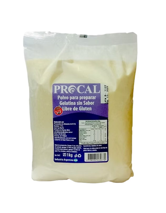 GELATINA S/SABOR X 1KG PROCAL