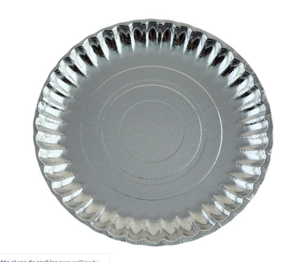 PLATO REDONDO PLATEADO N14 26 CM (50U)