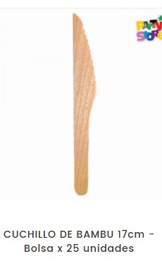 CUCHILLO DE BAMBU 17CM 25UN