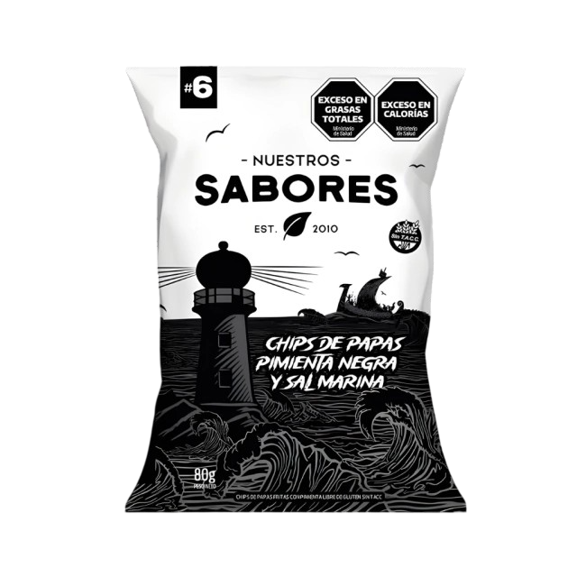 CHIPS DE PAPA Y PIMIENTA x 80g NUESTROS SABORES