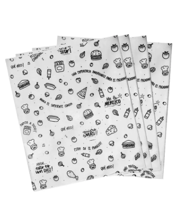 PAPEL SULFITO IMPRESO HAMBURGUESA