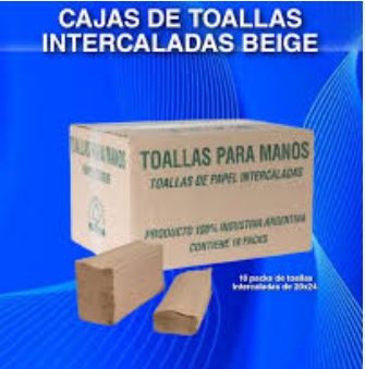 TOALLAS INTERCALADAS BEIGE N3 20x24 1200u