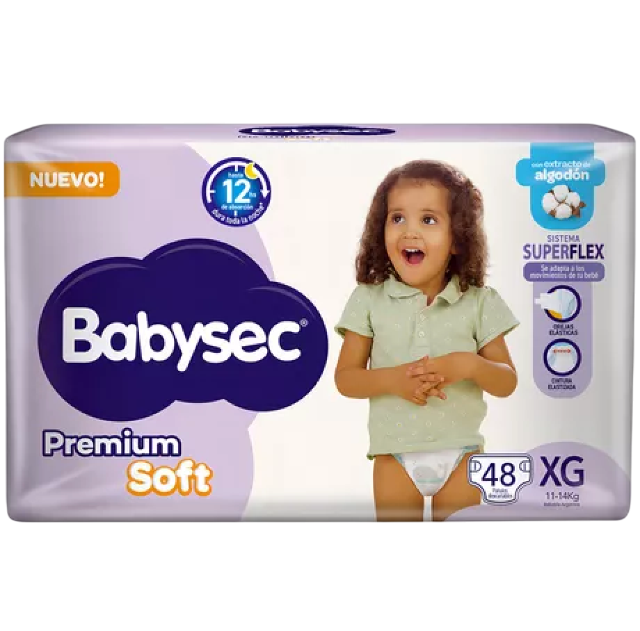 Pañal baby XG 48u premium soft Babysec (3)