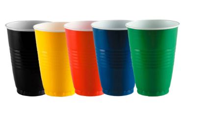 VASO DARNEL BICOLOR AZUL / VERDE / ROJO 12U