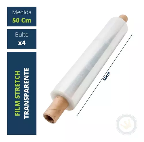 FILM STREECH CON MANGO TRANSPARENTE 50 CM KG