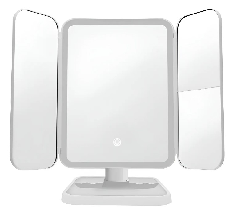 Espejo con luz triple carga USB