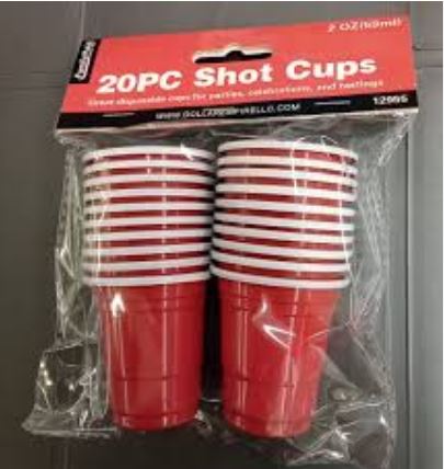 VASOS ROJOS PEQUEÑOS 2OZ CUPS 24U
