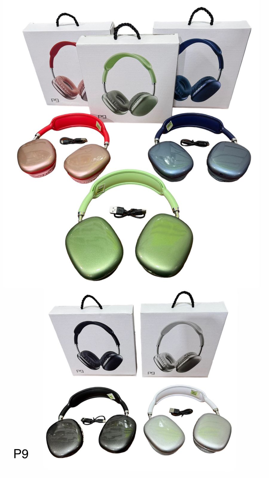 auriculares vincha bt p9 verde