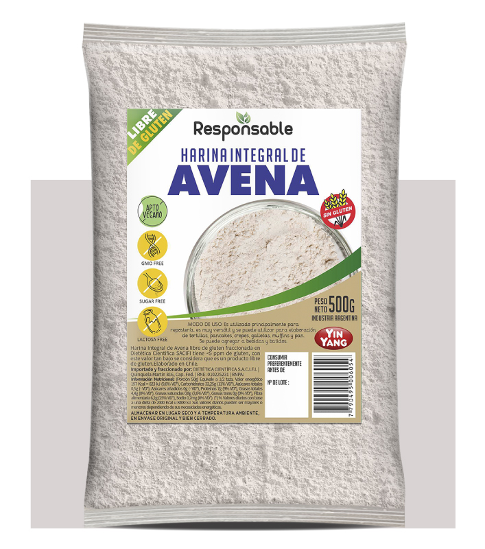 HARINA DE AVENA S/TACC X 400 GRS YIN YANG