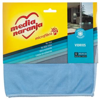 Paño MF microfibra celeste vidrio 40X40 CM