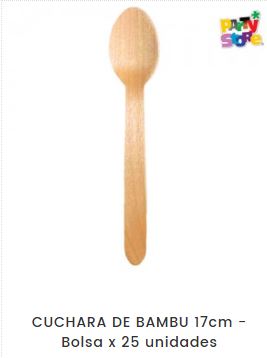 CUCHARA DE BAMBU 11CM 25UN
