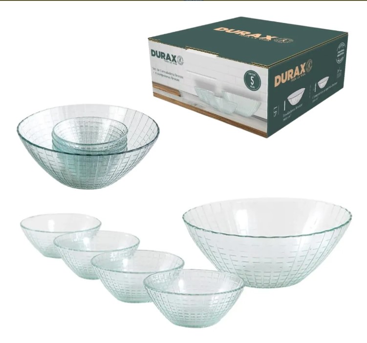 Set de ensaladera Firenze + 4 Compoteras - DURAX