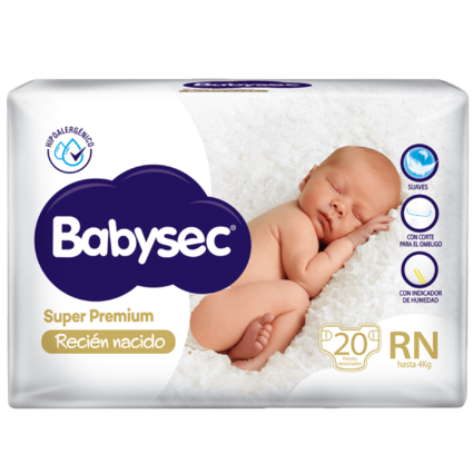 Pañal baby RN hasta 4kg 20u super premium Babysec (10)