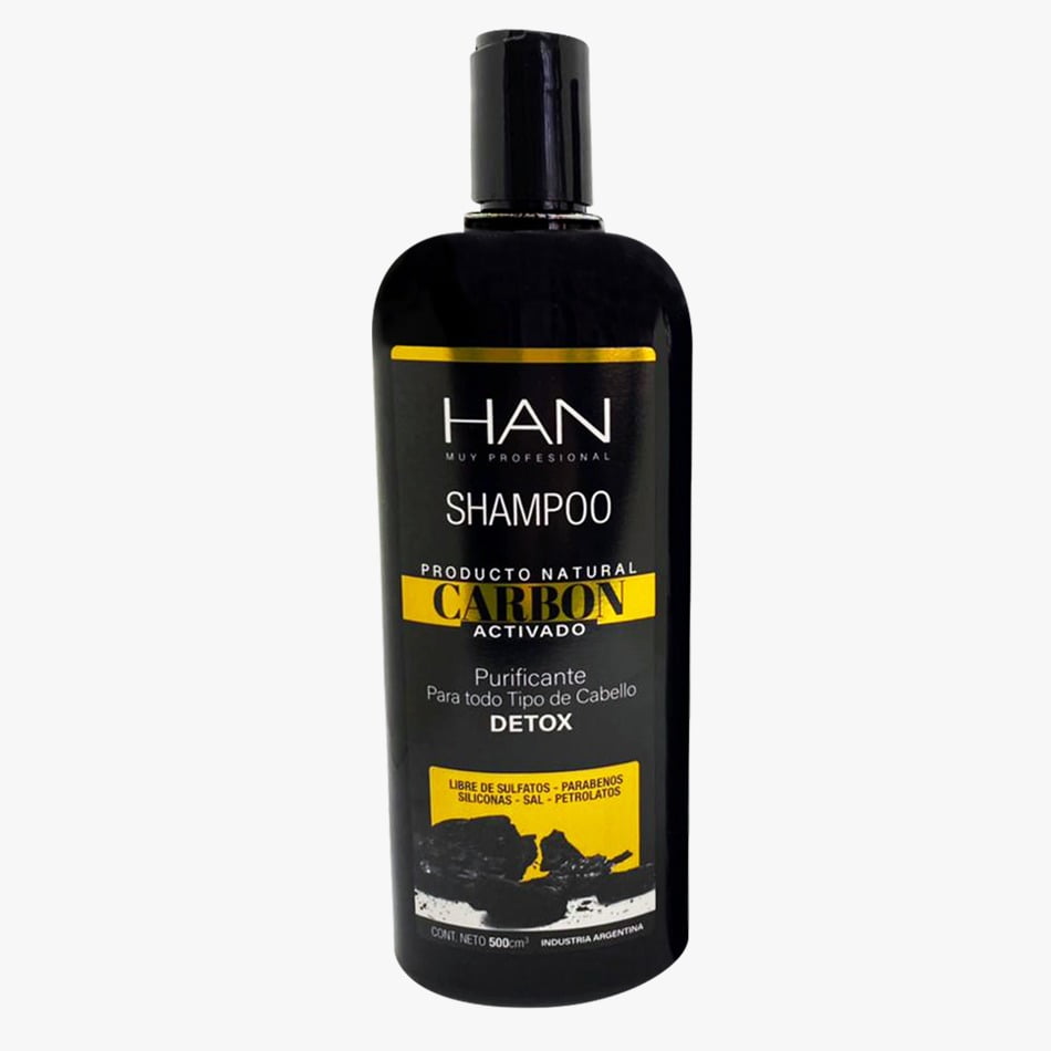 han shampoo carbon activador detox libre de sulfatos-parabenos-siliconas-petrolatos 500ml ref 2520