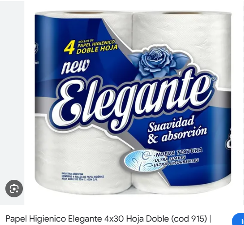 PAPEL HIGIENICO ELEGANTE 4U doble hoja azu D/H 915 (fardo 10)
