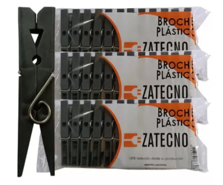 Broches de Plástico para la ropa x 12u