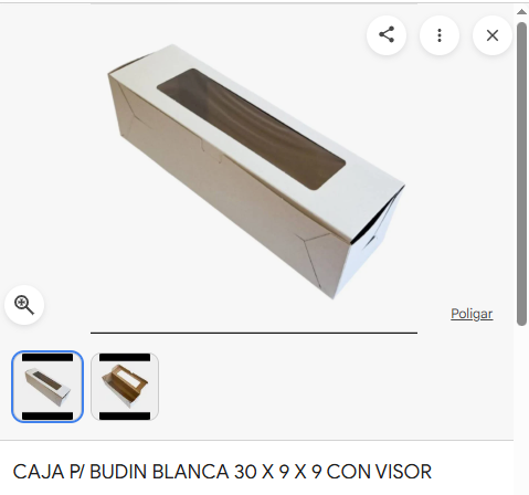 caja multiuso con visor/ventana blanca budin 30x8.5x8.5