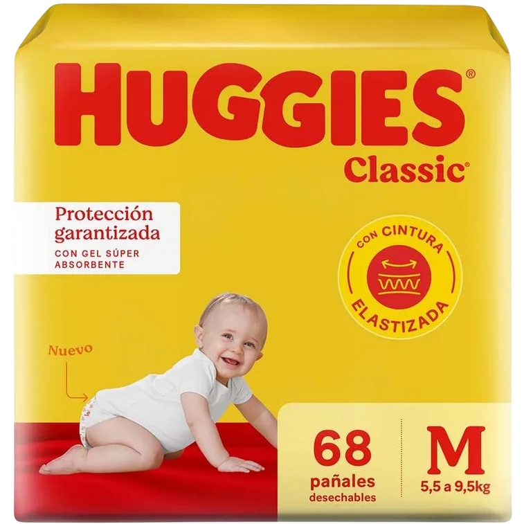 Pañal baby M 68u classic Huggies (2)