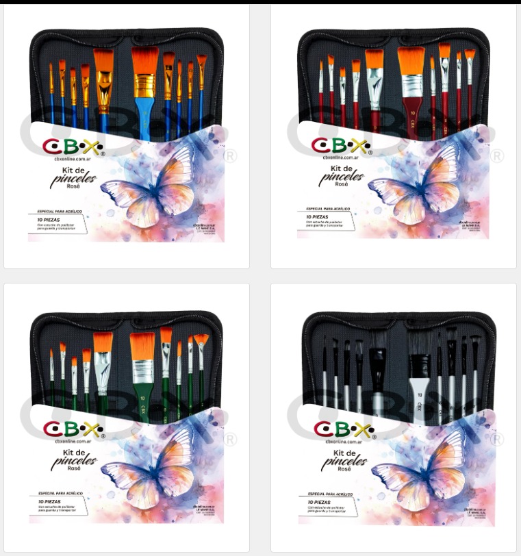 SET DE PINCELES CBX ROSE X 10UND