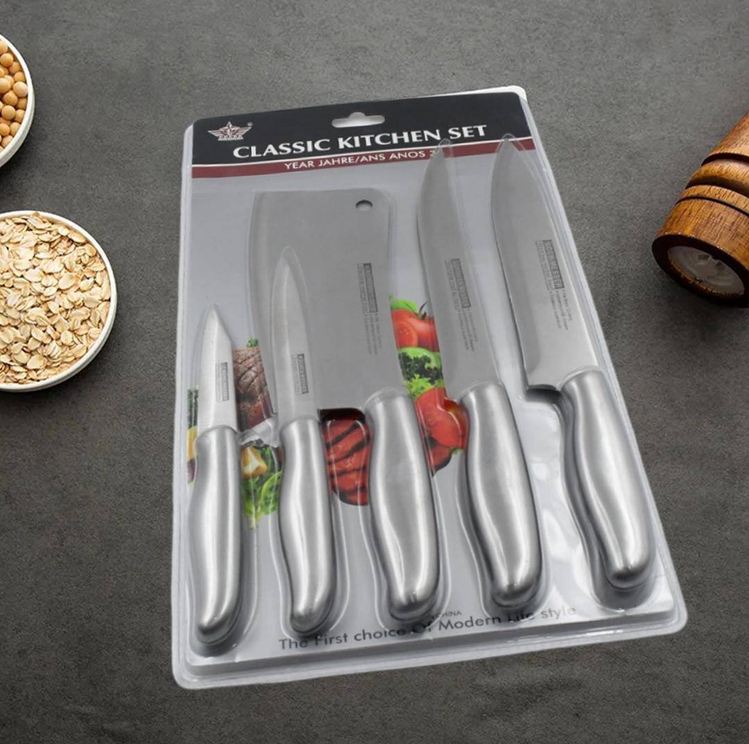 Set cuchillas de acero 5 piezas