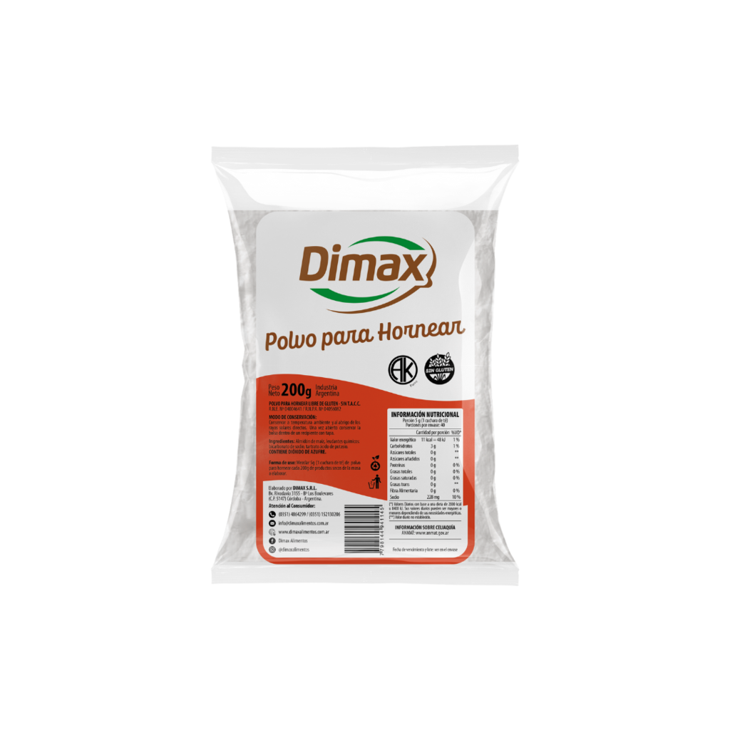 POLVO DE HORNEAR X 200 GR DIMAX