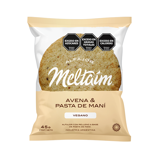 ALFAJOR DE AVENA Y PASTA DE MANI X 45GR MELTAIN