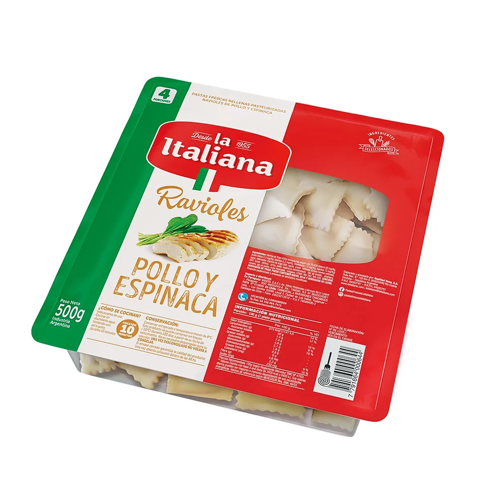 Ravioles Pollo y Espinaca - La Italiana  - 700 g