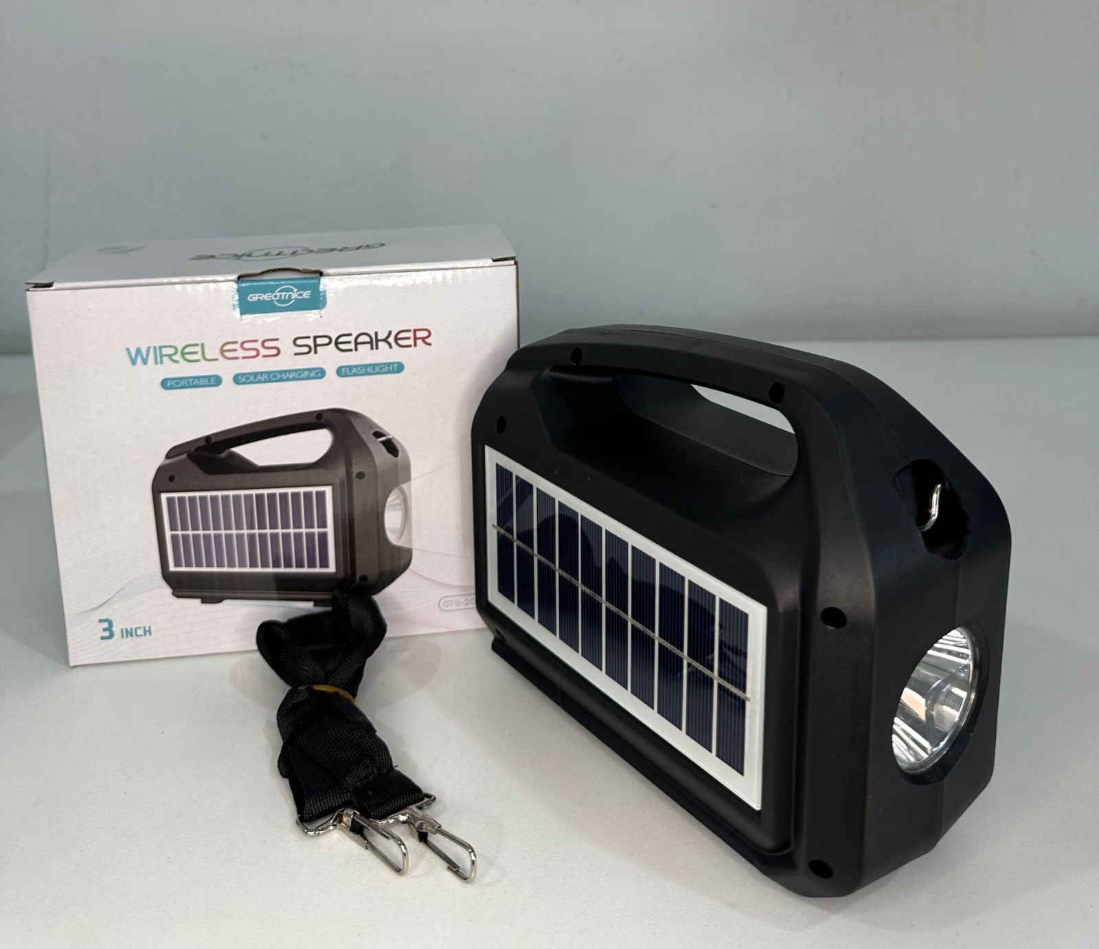 Parlante con linterna Solar 3"