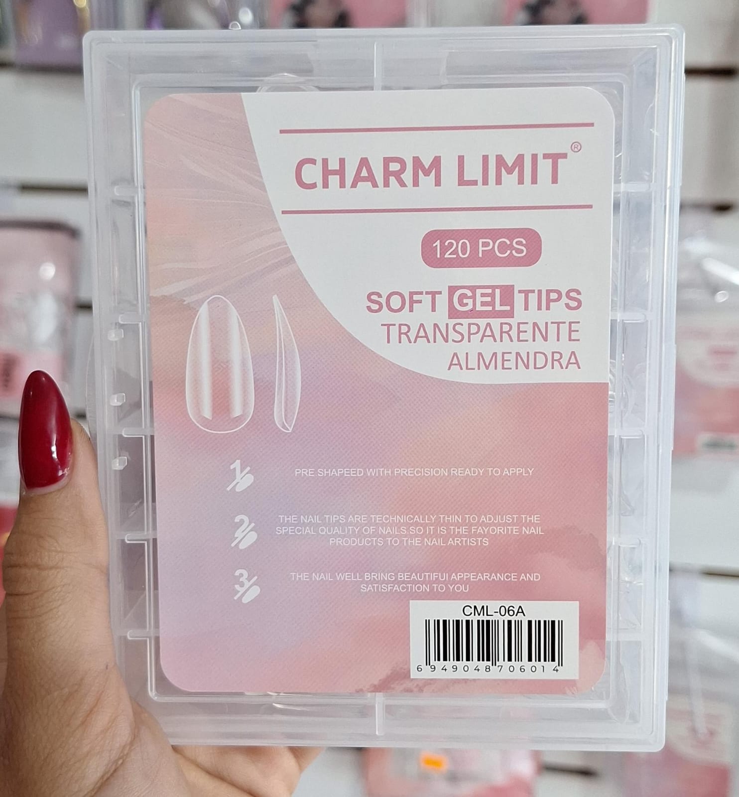 TIPS SOFT GEL ALMENDRA TRANSPARENTE