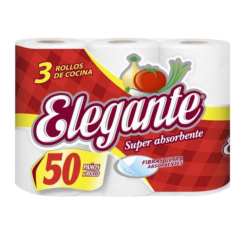 PAPEL ROLLO COCINA ELEGANTE 3X50P 927