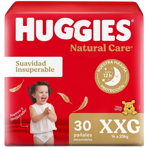 Pañal baby XXG 30u natural care Huggies