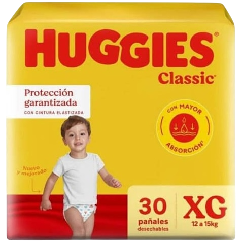 Pañal baby XG 30u classic Huggies (4)