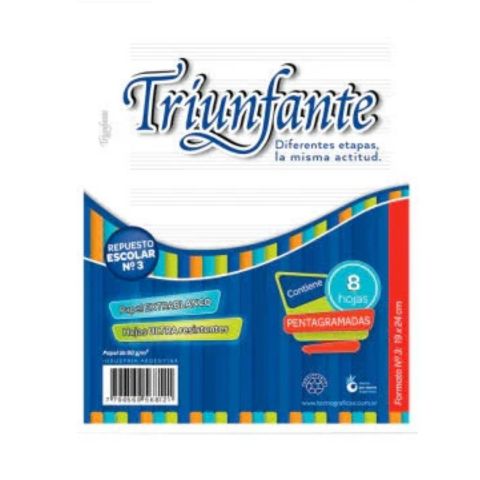 REPUESTO PENTAGRAMADO MUSICA N° 3 TRIUNFANTE