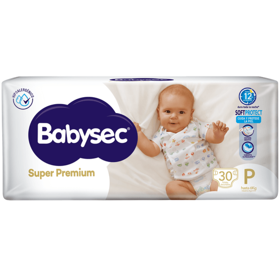Pañal baby P 30u super premium Babysec (6)