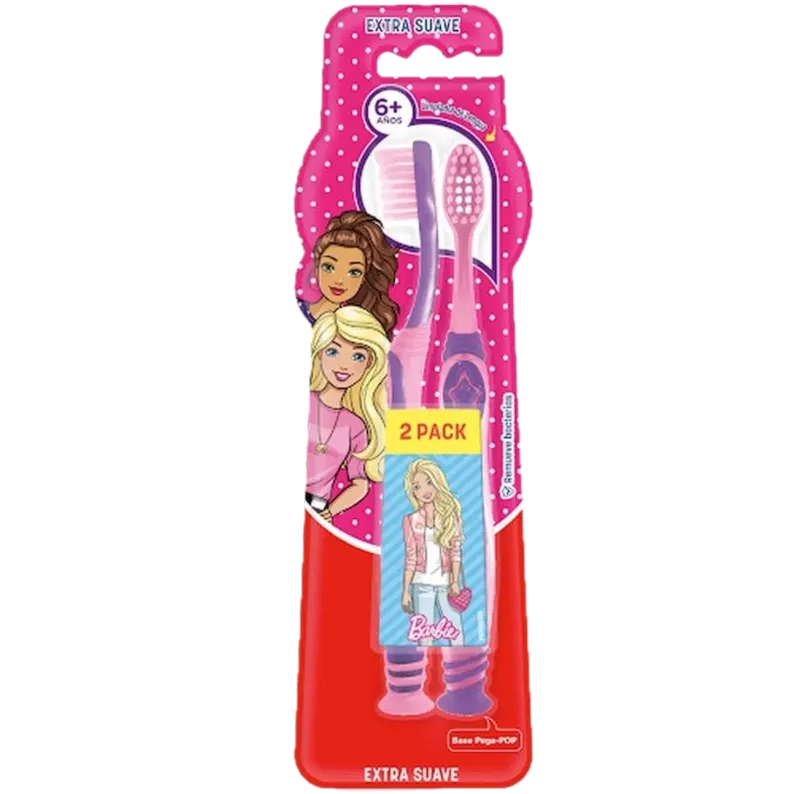 Cepillo dental +6 años 2u barbie extra suave Colgate (12)