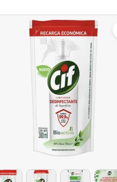 limpiador liquido cif desinfectante repuesto d/p 380 ml