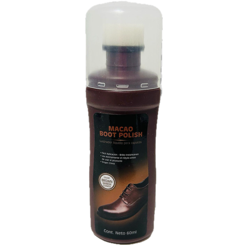 Pomada p/ zapato liquida 60ml marron Macao (12)