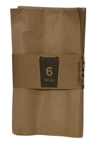 BOLSA PAPEL N6A X100U 18.5X34 CM