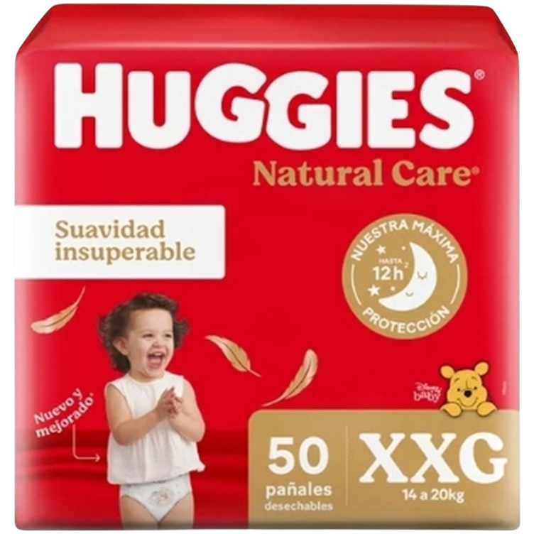 Pañal baby XXG 50u natural care Huggies (2)