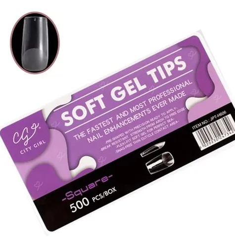 TIPS SOFT GEL CITY GIRL 600U CUADRADA
