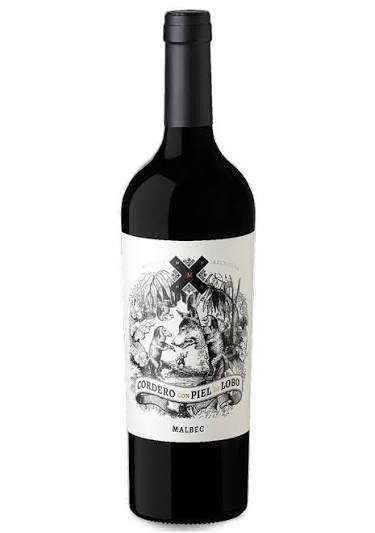 Vino cordero con Piel de lobo Malbec