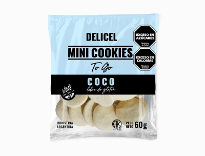 MINICOOKIES DE COCO X 60 GRS DELICEL
