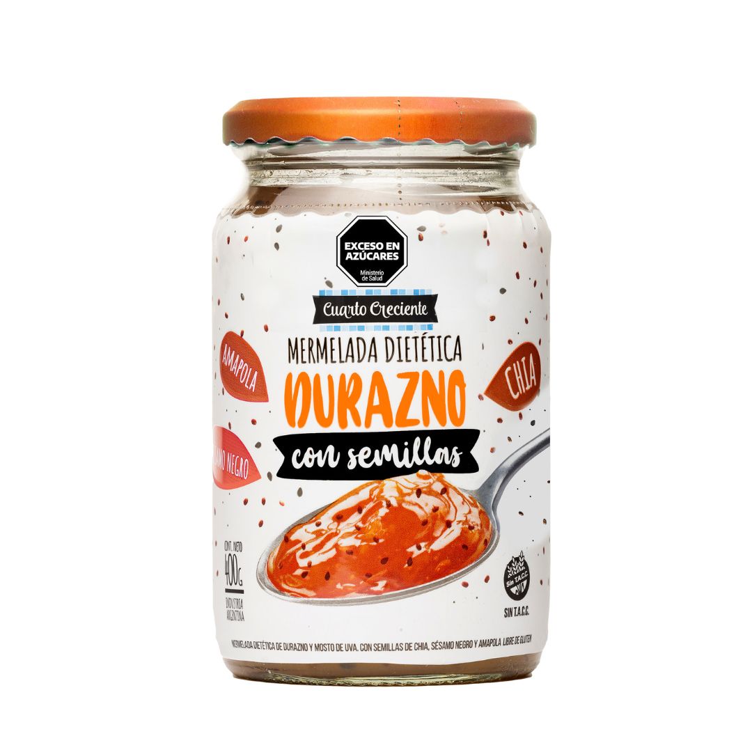 MERMELADA DE DURAZNO C/SEMILLAS X 400 GR CUARTO CRECIENTE