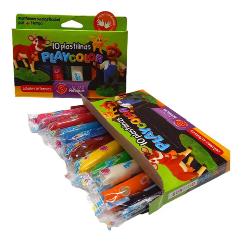 PLASTILINA COLORES SURT X 10 UND PLAYCOLOR
