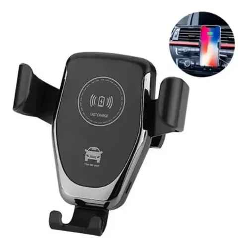 Soporte Porta Celular Auto Carga Inalámbrica Giratorio