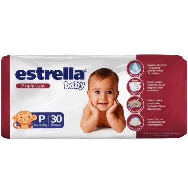 Pañal baby P 30u premium Estrella (6)
